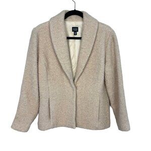 Eileen Fisher Boulce Blazer Women's Medium Wool Teddy Minimalist
